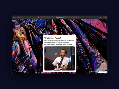 Easy Peasy | Webflow freebie animation background card freebie minimal motion portfolio saas video webflow