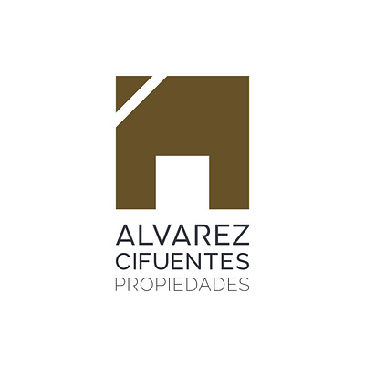 Alvarez Cifuentes Propiedades Logo branding design empty space gold golden graphic design house houses illustration logo real estate ui