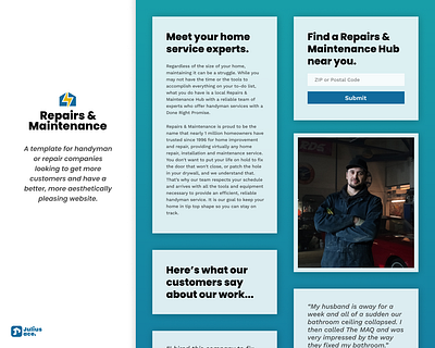 Repairs & Maintenance (template) branding ui ux web design