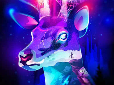 Myths of North color deer dream fantasy illustration myth nft north overlay