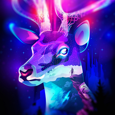 Myths of North color deer dream fantasy illustration myth nft north overlay