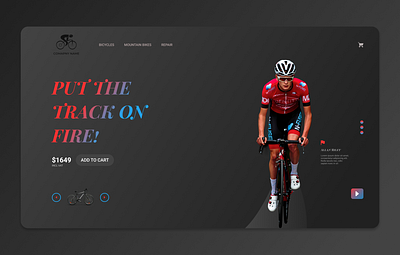 Bicycle landing page app design graphic design ui
