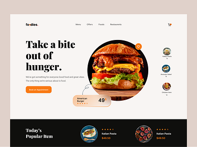 Restaurant- Website UI ecommerce food food and drink food delivery food delivery application food delivery service food delivery website foodie homepage landing page mockup restaurant snacks stayhome typography ui ux web design website website design