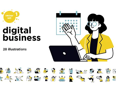 Digital business concept illustrations 1 startup