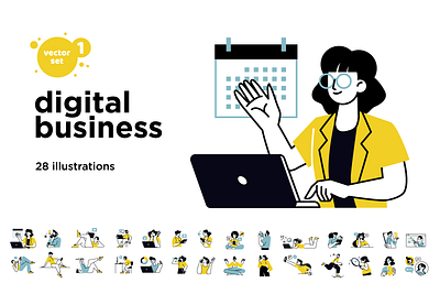 Digital business concept illustrations 1 startup