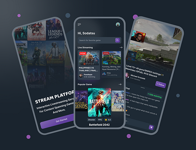 Streaming Platform Mobile App Design app clean design design mobile mobile app mobile design popular shot stream streaming ui ui design watching