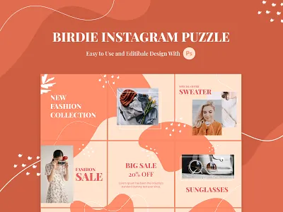 Birdie Instagram Puzzle design fashion feed graphic design instagram instagramfeed instagrampuzzle photoshop puzzle puzzletemplate template