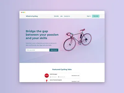 What Is Cycling Redesign branding color palette cycling design experience homepage job board minimal sketch ui user web design web development website