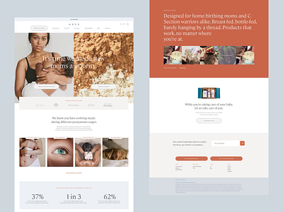 Anya – Homepage d2c directtoconsumer dtc ecommerce health homepage postpartum pregnancy serif shop shopify subscription subscriptionbox typography ui ux