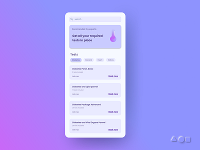 Medicare App Lab Tests Booking UI app application blue design dribble figma gradient ios iosapp mobiledesign post productdesign ui uidesign uiuxdesing ux uxdesign uxuidesign