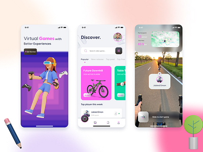 Virtual Games App Concept app career design designcareer designthinking designtip figma futuredesigners illustration inspiration meta motivation portfolio prototype ui userexperience userinterface ux vr wireframe