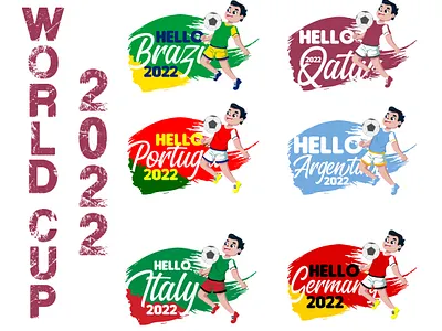Hello World Cup 2022 2022 argentina brazil football germany happy new year italy new design new trendy design new year portugal qatar qatar world cup soccer t shirt design world cup