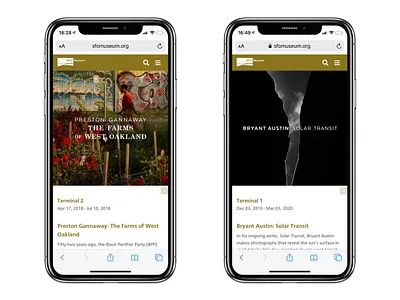 SFO museum | creating exhibition posts & web assets design ui ux web design