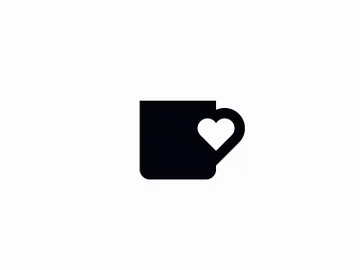 Coffee Lover coffee coffee cup heart love minimalism negative space simple logo