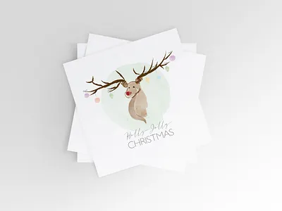 Christmas Card Illustration christmas card design illustration minimal watercolor illustration
