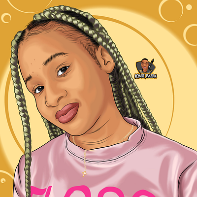 Digital portrait on IBis paint branding cartoon cartoon portrait design illustration kingfash kvngfash portrait vector