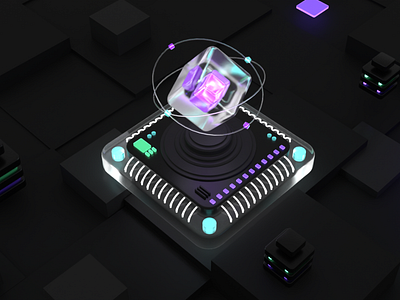 3D Cube 3d blender branding illustration ui