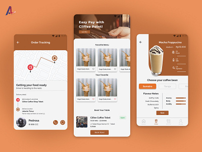 Cilfee Coffee Shop brown case study coffee shop graphic design minimalist mobile apps simple ui uiux user research ux design