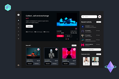 NFT Dashboard adobexd branding design ui ux
