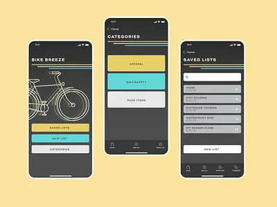 Bike Breeze app branding ui xd