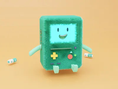 Fluffy BMO 3d 3d character 3d modeling adventure time blender bmo