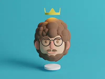 Me, The King 3d 3d modeling avatar blender blender 3d low polly portrait