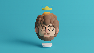 Me, The King 3d 3d modeling avatar blender blender 3d low polly portrait