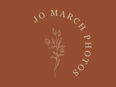 Jo March Photos Logo Design bouquet circle classy earthy elegant floral illustrator line art logo nature photographer photography logo photography studio serif font simple
