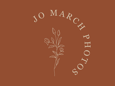 Jo March Photos Logo Design bouquet circle classy earthy elegant floral illustrator line art logo nature photographer photography logo photography studio serif font simple