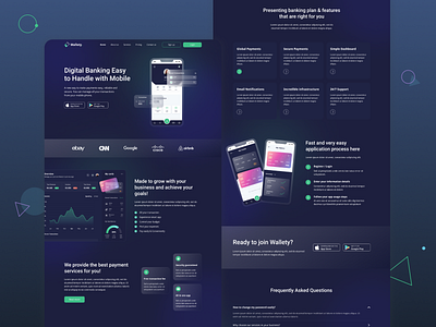 Digital Banking app bank banking dark website dashboard design digital figma finance illustration logo money ui ux webdesign