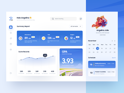 KouLiah – Learning Dashboard blue clean course app dashboard education app illustration learning app learning dashboard minimalist ocean online learning student student app student dashboard trend2021 trends