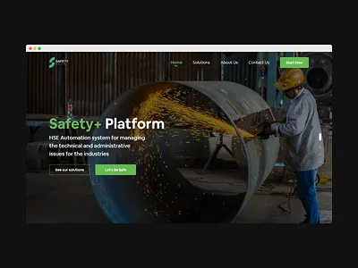Safety Plus Landing Page landing landing page main section safety ui ui design ux design web design