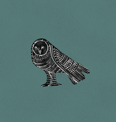 Owl concept drawing illustration simple