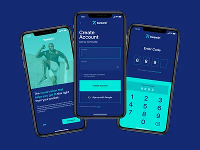 Application design for Twewin application application design application logo brand branding design designer fitness brand fitness logo gym branding identity letter t letter t logo logo logo design logomark mark t logo