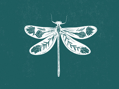 Hope Dragonfly design illustration logo montana wildflowers