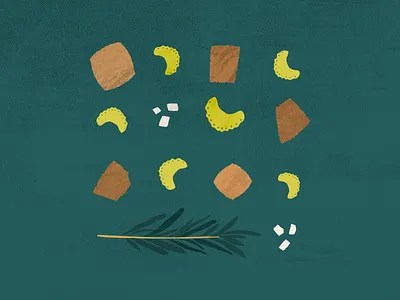 Thanksgiving ingredients, pt. 1: stuffing bread celery illustration stuffing texture thanksgiving