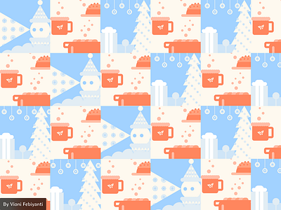 Excited for Christmas! christmas dribbbleweeklywarmup flat geometric holiday holidaypattern illustration pattern ui vector