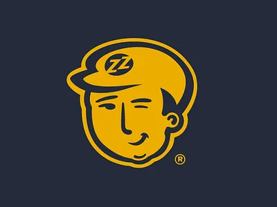 Courier cap courier delivery driver flat hat head logo man mascot post worker