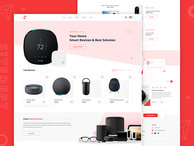 Ecommerce web design for smart Device app design clean design e commerce landing page mobile app ui design ui designer uiux user interface ux designer website