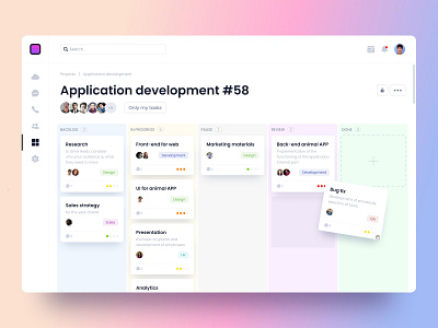 Task manager app clean crm design development erp figma minimal task team ui ux web