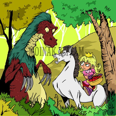 Dragon & the Princess book illustration cartoon childrens book comic illustration design digital illustration dragon fairytales fantasy character fantasy illustration funny illustration illustration princess