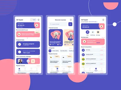 Children learning and banking app children design ui ui design uidesign user interface