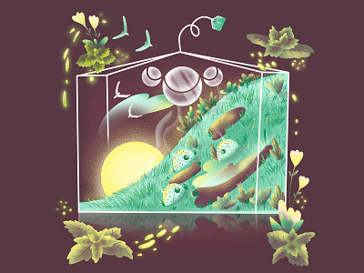 Goût Menthe Chocolat art design digital art graphic design house illustration illustration on dribbble procreate tea tea time