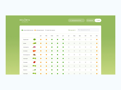 BelOrta - Seizoenskalender design fruit layout ui ux vegetables web webdesign website