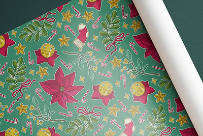 Holiday Wrapping Paper design graphic design illustration surface design