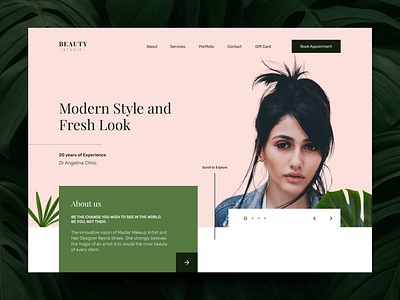 Beauty Clinic - Marketing page_Hero clinic page concept design design hero interaction design marketingpage ui ui design uidesign ux uxdesign webdesign website