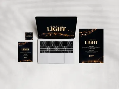Jesus The Light branding christian christmas church design graphic design illustration logo mockup print