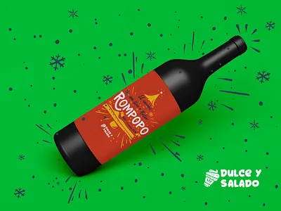 Traditional drink label "Rompopo" advertising affinity banner brand branding christmas design drink honduras logo merry