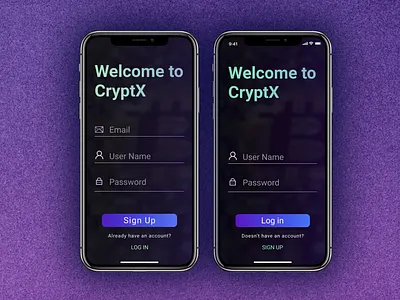 Clean Crypto Wallet App Login Page android app app design blockchain clean color crypto crypto currency gradient ios app mobile app ui user interface ux wallet