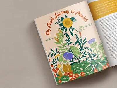 Veggie Goddess design editorial illustration flowers graphic design illustration illustration digital magazine nature procreate app publication